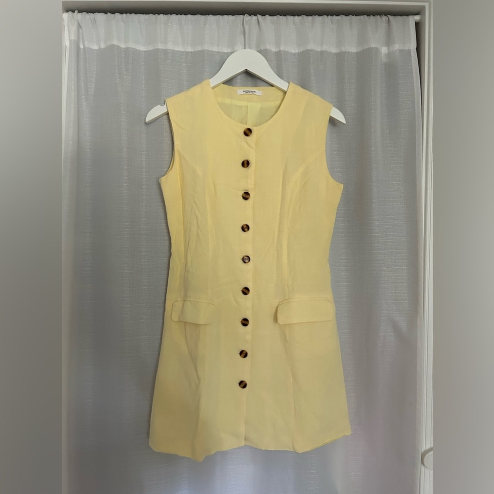 PepperMayo “Castello Fiore Linen Mini Dress - Lemon”